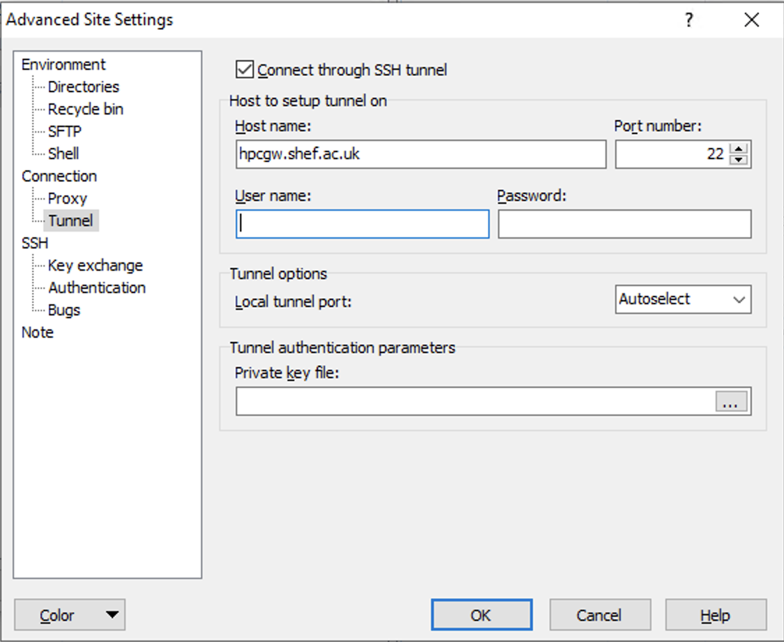 Настройка environment. WINSCP Port tunneling. Site settings Advanced settings. Ha tunnel Plus. Advanced site settings dialog.