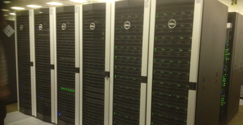 A picture of the old ICEBERG cluster server racks.